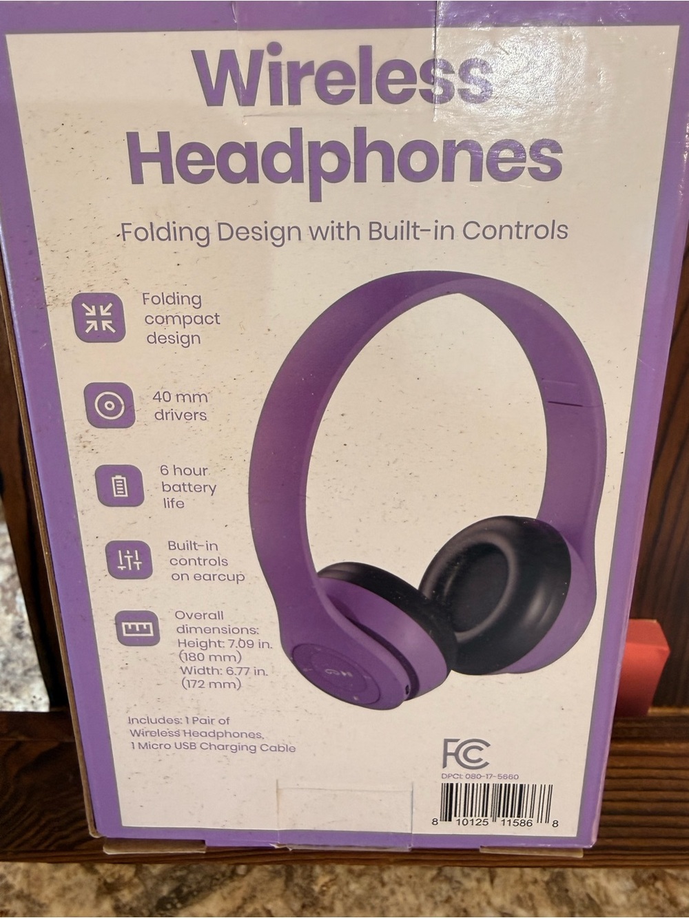 Wireless Folding Headphones - Purple
